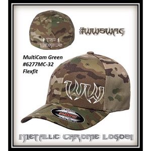 Hat - Flexfit Curved Bill #6277-GreenCamo w/Chrome